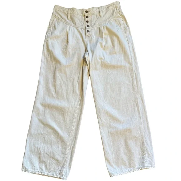 Madewell Super Wide Leg Exposed Button Fly High Waisted Jeans Size 33 - Picture 5 of 9